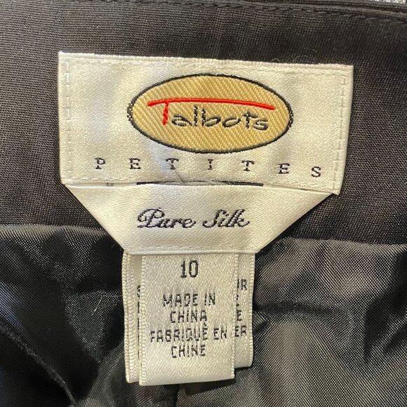 EUC Vintage 100% Silk Crop Trouser Talbots Black tag 10P, 6-8 fit - Picture 4 of 6